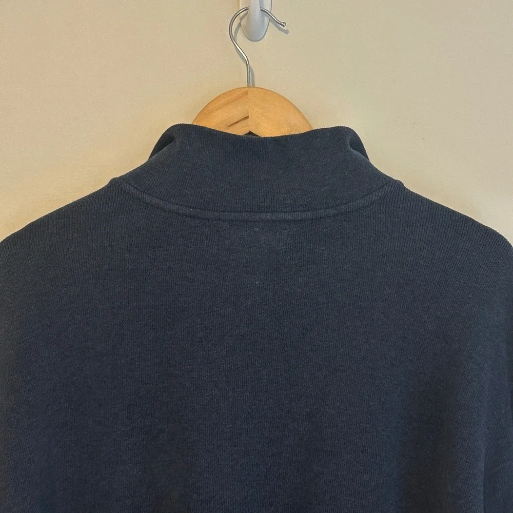 Polo Ralph Lauren Mens Navy Blue Ribbed 1/4 Quarter Zip‎ Mens XL Cotton Sweater